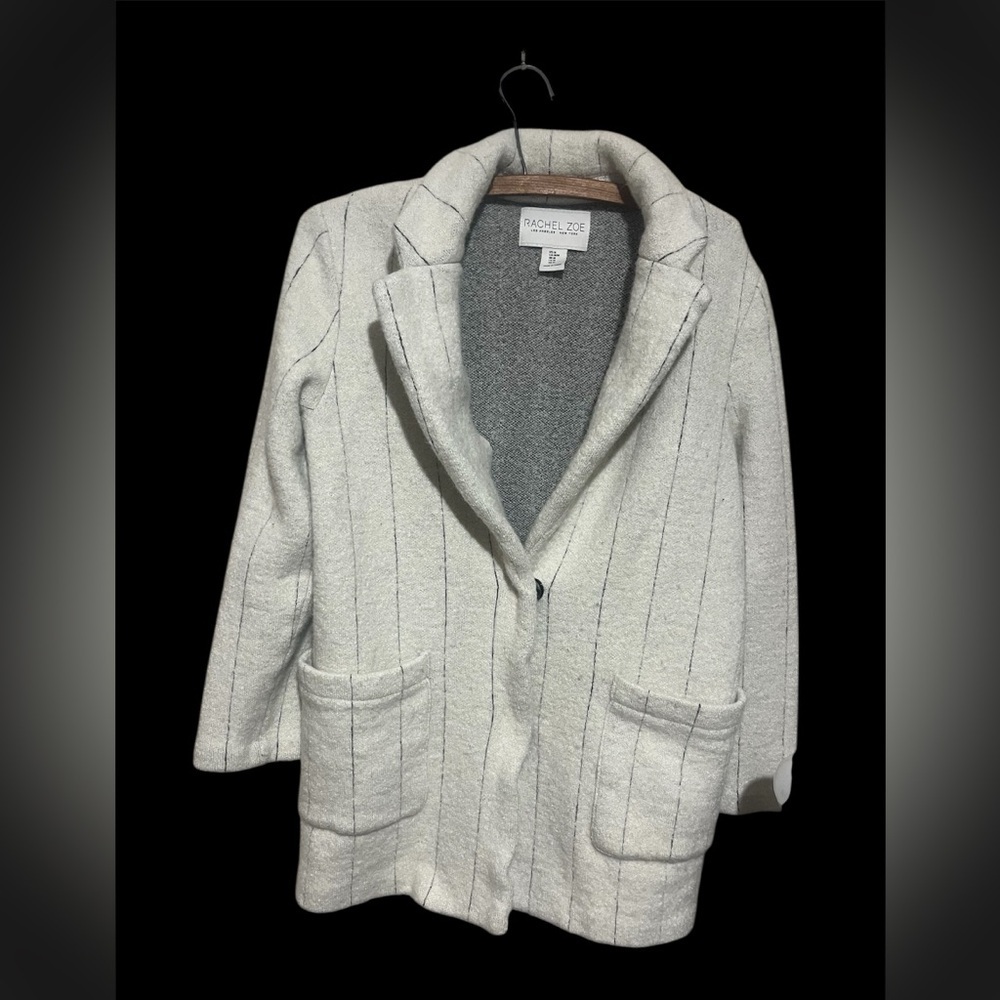 Rachel Zoe Women's Ivory Pinstripe Over Sized Blazer